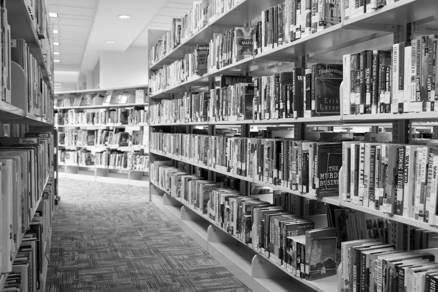 Fiction Shelves5bw Plainfield Guilford Township Public Library 0652