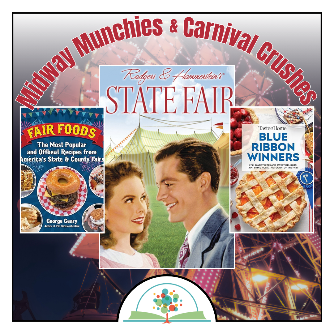 The State Fair DVD cover is featured, with the book covers for Fair Foods and Blue Ribbon Winners beside it.